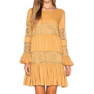 REVOLVE Tularosa Women's Mini Dress Ruffles Yellow XS boho euro summer chic